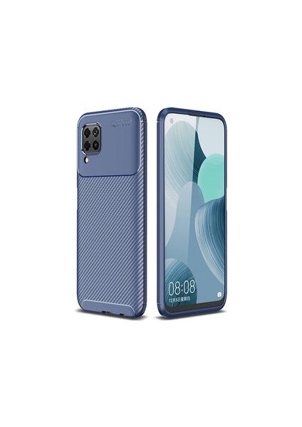 Huawei P40 Lite Kılıf Karbon Desenli Esnek Yüksek Kaliteli Meteryalden Üretilmiş Silikon Kapak Ryc/negro