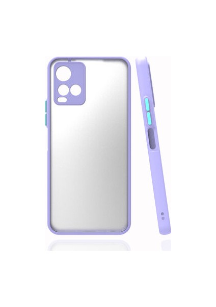 Vivo Y33S Kılıf Arkası Buğulu Kenarları Renkli Sert Premium Silikon Kapak Rcv/hux