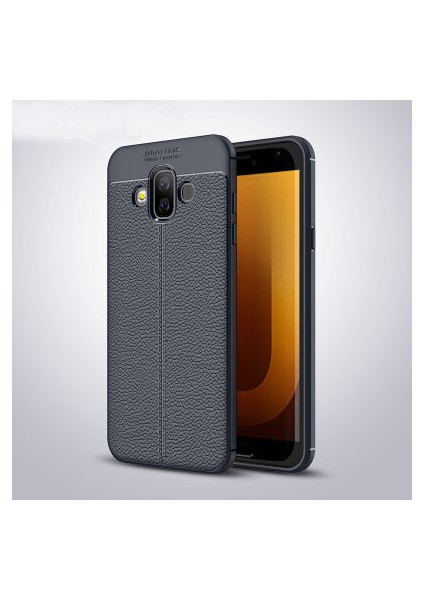 Samsung Galaxy J7 Duo Kılıf Deri Silikon Yüzeyli Yüksek Kaliteli Silikondan Üretilmiş Premium Silikon Kapak Ryc/niss