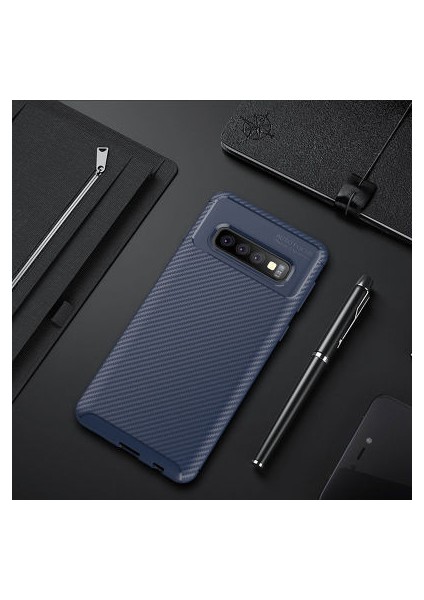 Samsung Galaxy S10E Kılıf Karbon Desenli Esnek Yüksek Kaliteli Meteryalden Üretilmiş Silikon Kapak Ryc/negro