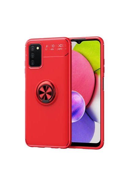 Samsung Galaxy A03S Kılıf Yüzüğü Stant ve Araç Tutucu Olabilen Şık Esnek Premium Silikon Kapak Ryc/ravel
