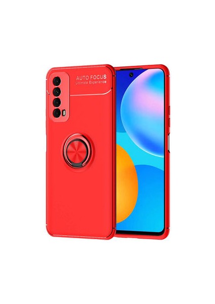 Huawei P Smart 2021 Kılıf Yüzüğü Stant ve Araç Tutucu Olabilen Şık Esnek Premium Silikon Kapak Ryc/ravel