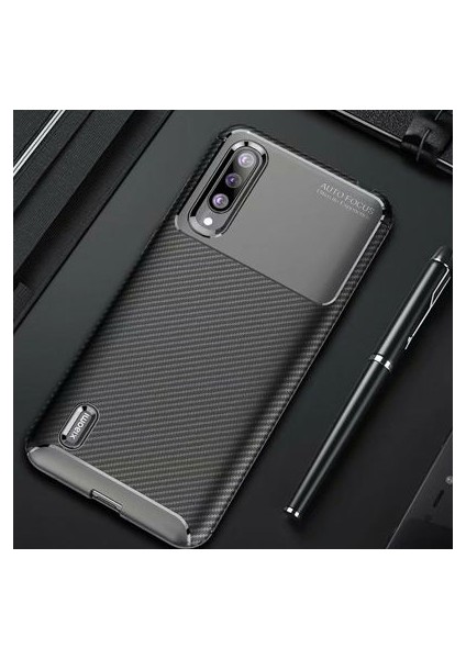 Xiaomi Mi A3 Kılıf Karbon Desenli Esnek Yüksek Kaliteli Meteryalden Üretilmiş Silikon Kapak Ryc/negro