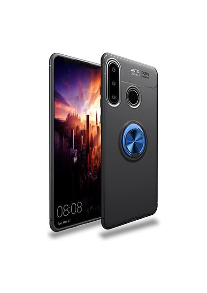 Huawei Y6P Kılıf Yüzüğü Stant ve Araç Tutucu Olabilen Şık Esnek Premium Silikon Kapak Ryc/ravel