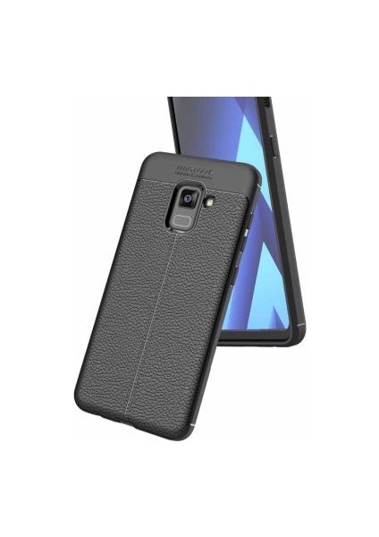 Samsung Galaxy A8 2018 Kılıf Deri Silikon Yüzeyli Yüksek Kaliteli Silikondan Üretilmiş Premium Silikon Kapak Ryc/niss