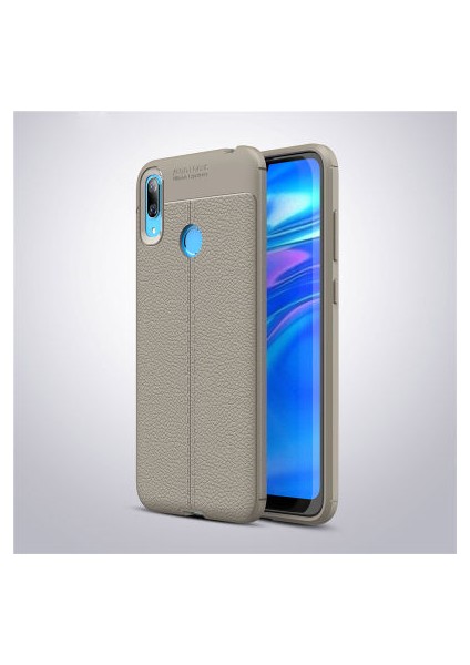 Huawei Y7 Prime 2019 Kılıf Deri Silikon Yüzeyli Yüksek Kaliteli Silikondan Üretilmiş Premium Silikon Kapak Ryc/niss