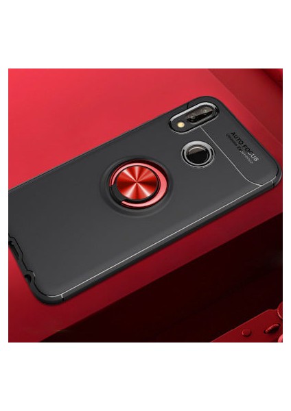 Huawei P20 Lite Kılıf Yüzüğü Stant ve Araç Tutucu Olabilen Şık Esnek Premium Silikon Kapak Ryc/ravel