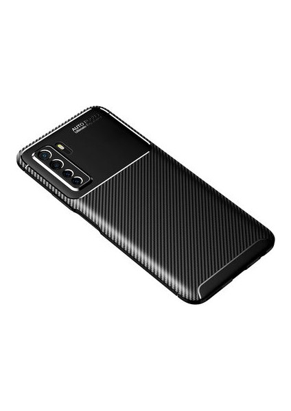 Huawei P40 Lite 5g Kılıf Karbon Desenli Esnek Yüksek Kaliteli Meteryalden Üretilmiş Silikon Kapak Ryc/negro