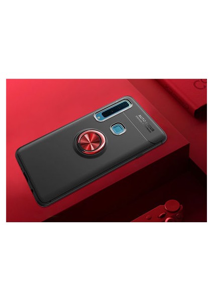 Samsung Galaxy A9 2018 Kılıf Yüzüğü Stant ve Araç Tutucu Olabilen Şık Esnek Premium Silikon Kapak Ryc/ravel