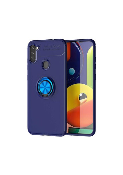 Samsung Galaxy M11 Kılıf Yüzüğü Stant ve Araç Tutucu Olabilen Şık Esnek Premium Silikon Kapak Ryc/ravel