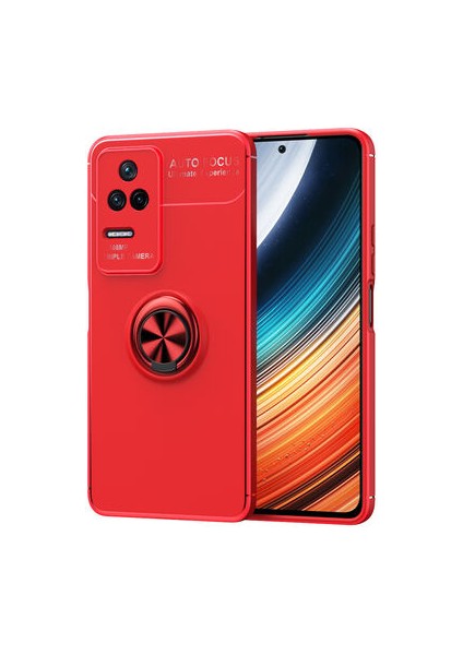 Poco F4 Kılıf Yüzüğü Stant ve Araç Tutucu Olabilen Şık Esnek Premium Silikon Kapak Ryc/ravel