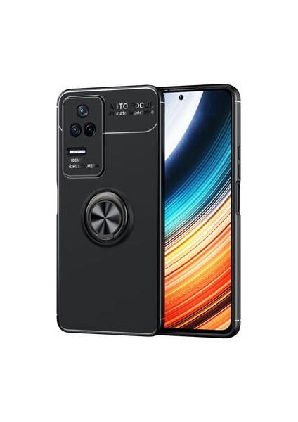 Poco F4 Kılıf Yüzüğü Stant ve Araç Tutucu Olabilen Şık Esnek Premium Silikon Kapak Ryc/ravel