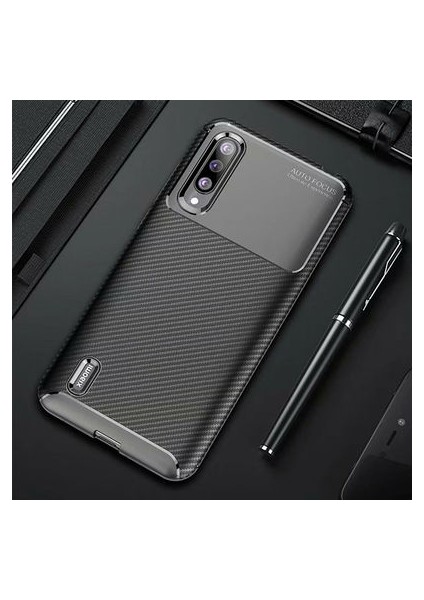 Xiaomi Mi 9 Lite Kılıf Karbon Desenli Esnek Yüksek Kaliteli Meteryalden Üretilmiş Silikon Kapak Ryc/negro