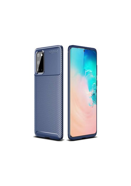 Samsung Galaxy S20 Kılıf Karbon Desenli Esnek Yüksek Kaliteli Meteryalden Üretilmiş Silikon Kapak Ryc/negro