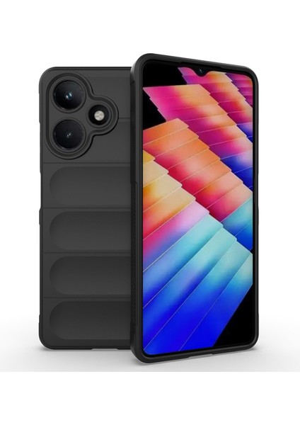 Infinix Hot 30 Kılıf Içi Kadife Dolgulu Dalga Tutma Haznelli Premium Tpu Silikon Kapak Ryc/etnik