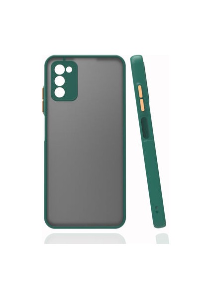 Samsung Galaxy A03S Kılıf Arkası Buğulu Kenarları Renkli Sert Premium Silikon Kapak Rcv/hux