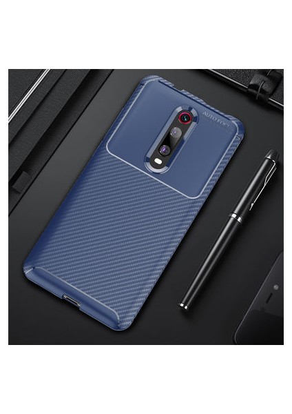 Xiaomi Mi 9t Kılıf Karbon Desenli Esnek Yüksek Kaliteli Meteryalden Üretilmiş Silikon Kapak Ryc/negro