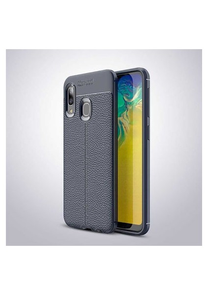 Samsung Galaxy A20 Kılıf Deri Silikon Yüzeyli Yüksek Kaliteli Silikondan Üretilmiş Premium Silikon Kapak Ryc/niss
