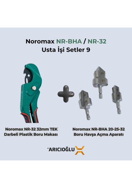 Boru Havşa Aparatı 20-25-32 ve Tek Darbe Plastik Boru Makası Tamir Kiti Kaynak Temizleme Kiti