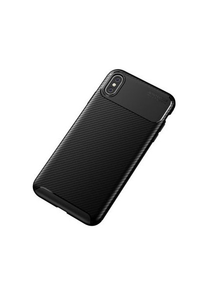 iPhone x Kılıf Karbon Desenli Esnek Yüksek Kaliteli Meteryalden Üretilmiş Silikon Kapak Ryc/negro