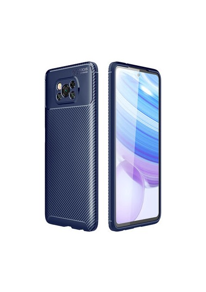 Poco X3 Pro Kılıf Karbon Desenli Esnek Yüksek Kaliteli Meteryalden Üretilmiş Silikon Kapak Ryc/negro