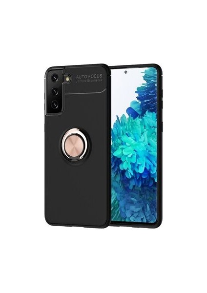 Samsung Galaxy S21 Plus Kılıf Yüzüğü Stant ve Araç Tutucu Olabilen Şık Esnek Premium Silikon Kapak Ryc/ravel