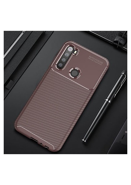 Redmi Note 8 Kılıf Karbon Desenli Esnek Yüksek Kaliteli Meteryalden Üretilmiş Silikon Kapak Ryc/negro