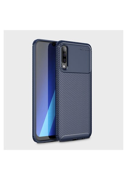 Samsung Galaxy A30S Kılıf Karbon Desenli Esnek Yüksek Kaliteli Meteryalden Üretilmiş Silikon Kapak Ryc/negro