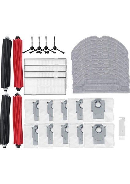 Roborock S8 S8 Pro Ultra S8+ Çift Ana Fırçalı Elektrikli Süpürge Yedek Parçaları Hepa Filtre Paspas Bezi Toz Torbası Kitleri Aksesuarları (Yurt Dışından)