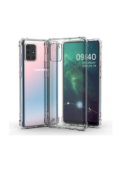 Samsung Galaxy A51 Kılıf Köşe Korumalı Şeffaf Sert Premium Silikon Kapak Ryc/nitro