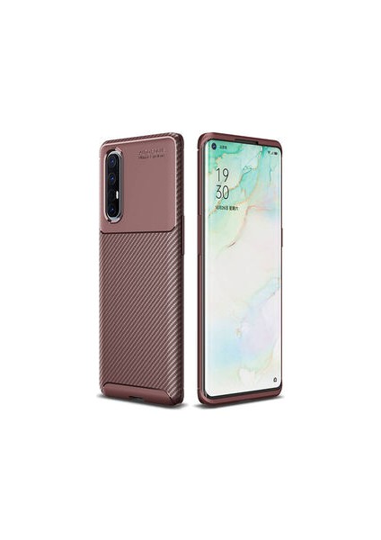 Oppo Reno 3 Pro 5g Kılıf Karbon Desenli Esnek Yüksek Kaliteli Meteryalden Üretilmiş Silikon Kapak Ryc/negro