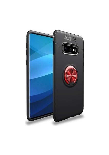 Samsung Galaxy S10E Kılıf Yüzüğü Stant ve Araç Tutucu Olabilen Şık Esnek Premium Silikon Kapak Ryc/ravel