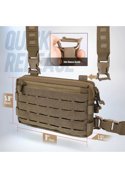 Çok Işlevli Taktik Yelek Göğüs Çantası Oxford Kumaş Açık Hava Avcılık Molle Hayatta Kalma Çantası-Kahverengi (Yurt Dışından) indirimleri