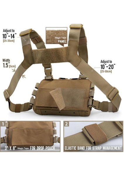Çok İşlevli Taktik Yelek Göğüs Çantası Oxford Kumaş Açık Hava Avcılık Molle Hayatta Kalma Çantası-Siyah (Yurt Dışından) indirimleri