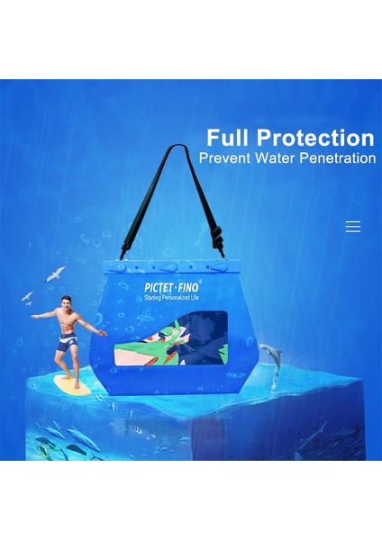 Pıctet.fıno RH54 Ipx8 Su Geçirmez Dokunmatik Ekranlı Açık Hava Seyahat Yüzme Sörf Çantası Telefon Kılıfı Omuz Askılı-Mavi (Yurt Dışından) modelleri