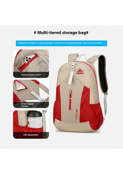 Azela A1342 Hafif Naylon Katlanabilir Sırt Çantası Açık Hava Yürüyüş Tırmanma Seyahat Günlük Sırt Çantası-Kırmızı (Yurt Dışından) fiyatları