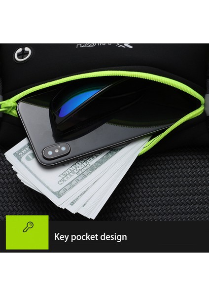 Junletu Yansıtıcı Koşu Bel Çantası Naylon Spor Bel Çantası Çift Su Şişesi (Bpa Içermez, Fda Sertifikası Yok)-Yeşil (Yurt Dışından) modelleri