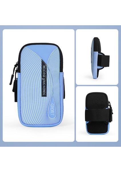 6,8 Inç Telefon Için Pu Deri + Polyester Ter Geçirmez Spor Kol Çantası Ayarlanabilir Elastik Bantlı-Göl Mavisi (Yurt Dışından) indirimleri