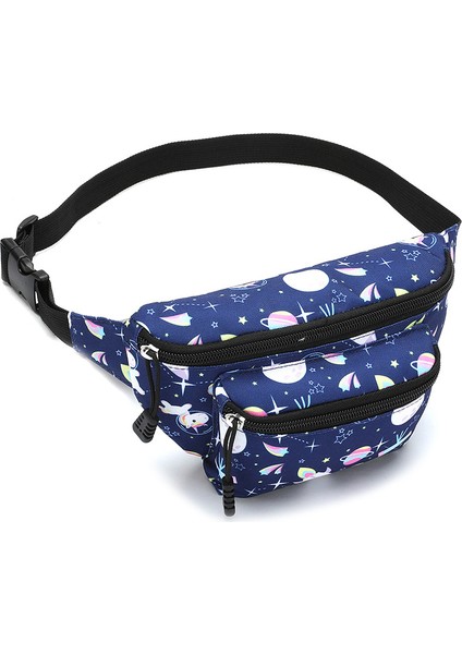 Karikatür Desenli Çocuk Bel Çantası Ayarlanabilir Askılı Oxford Kumaş Çocuk Göğüs ÇANTASI-N0301S (Yurt Dışından)