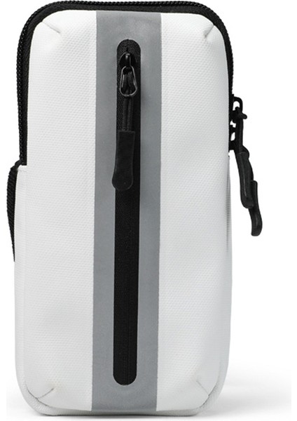 Oxford Kumaş + Polyester Kol Bandı Telefon Kılıfı Hafif Cep Telefonu Çantası - Açık Hava Bisikleti İçin - Beyaz (Yurt Dışından)