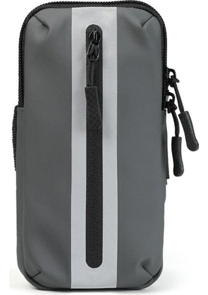 Oxford Kumaş+Polyester Kol Bandı Telefon Kılıfı Hafif Cep Telefonu Çantası Açık Hava Bisikleti Için-Gri (Yurt Dışından)