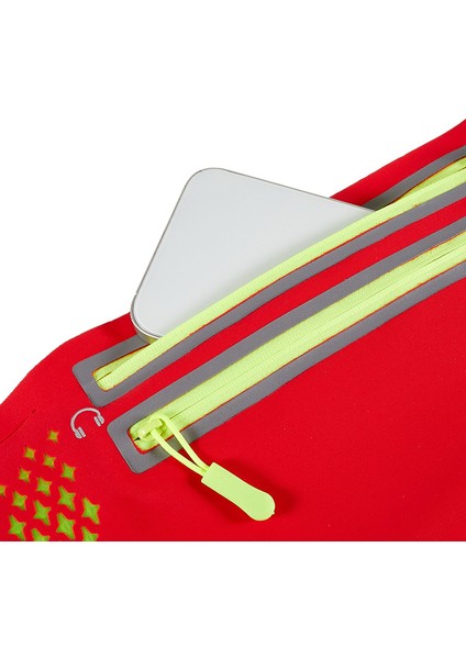 Ultra Ince Çift Fermuarlı Açık Hava Koşu Spor Bel Çantası 7.2 Inç Telefon Saklama Bel Çantası-Kırmızı (Yurt Dışından) fırsatları