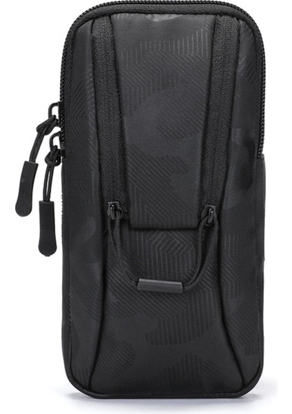 Açık Hava Bisiklet Kol Bandı Telefon Çantası Küçük Eşya Saklama Çantası Oxford Kumaş + Polyester Cep Telefonu Kılıfı - Siyah (Yurt Dışından)