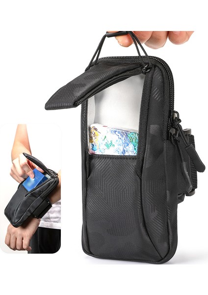 Açık Hava Bisiklet Kol Bandı Telefon Çantası Küçük Eşya Saklama Çantası Oxford Kumaş + Polyester Cep Telefonu Kılıfı - Mor (Yurt Dışından)