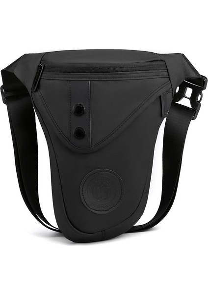 Haoshuaı 391 Açık Hava Bisiklet Bacak Çantası Rahat Çapraz Askılı Göğüs Çantası Naylon Bel Çantası-Siyah (Yurt Dışından)