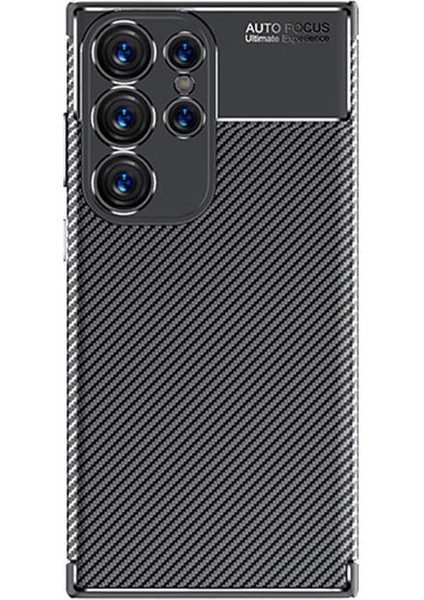 Samsung Galaxy S24 Ultra Kılıf Karbon Desenli Esnek Yüksek Kaliteli Meteryalden Üretilmiş Silikon Kapak Ryc/negro