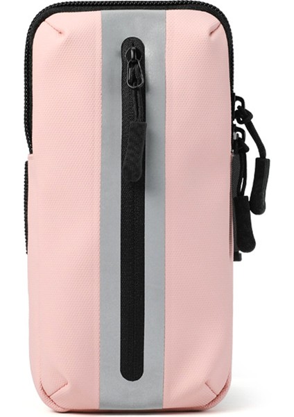 Oxford Kumaş + Polyester Kol Bandı Telefon Kılıfı Açık Hava Bisikleti İçin Hafif Cep Telefonu Çantası - Pembe (Yurt Dışından)