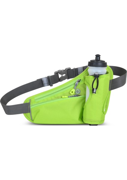 Erkekler ve Kadınlar için Su Şişesi Tutuculu Spor Koşu Kemeri Bel Çantası Su Alma Kemer Çantası-Yeşil (Yurt Dışından)