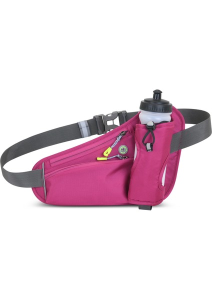 Erkekler ve Kadınlar için Su Şişesi Tutuculu Spor Koşu Kemeri Bel Çantası Su Alma Kemer Çantası-Rose (Yurt Dışından)