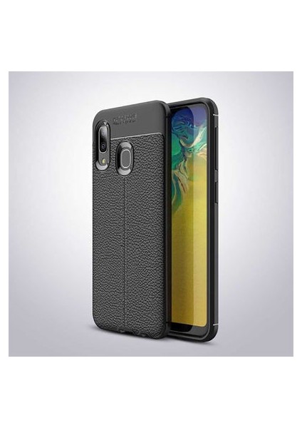 Samsung Galaxy A20 Kılıf Deri Silikon Yüzeyli Yüksek Kaliteli Silikondan Üretilmiş Premium Silikon Kapak Ryc/niss